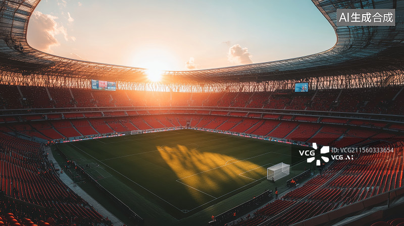 【AI数字艺术】体育场内的空座位，足球比赛，体育馆图片素材