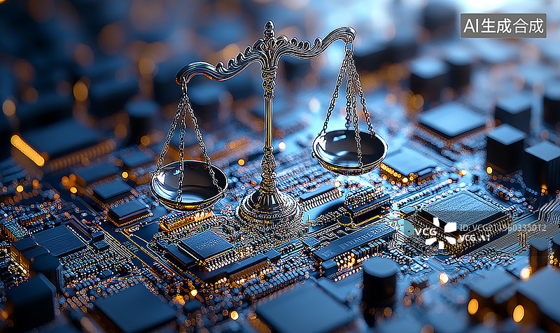 【AI数字艺术】晕光斑背景上的天平图片素材