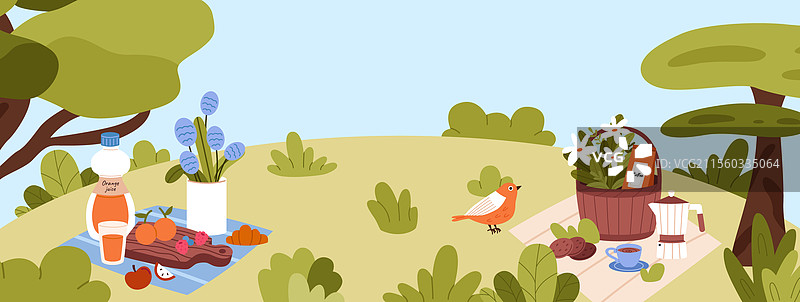 夏季野餐背景图片素材