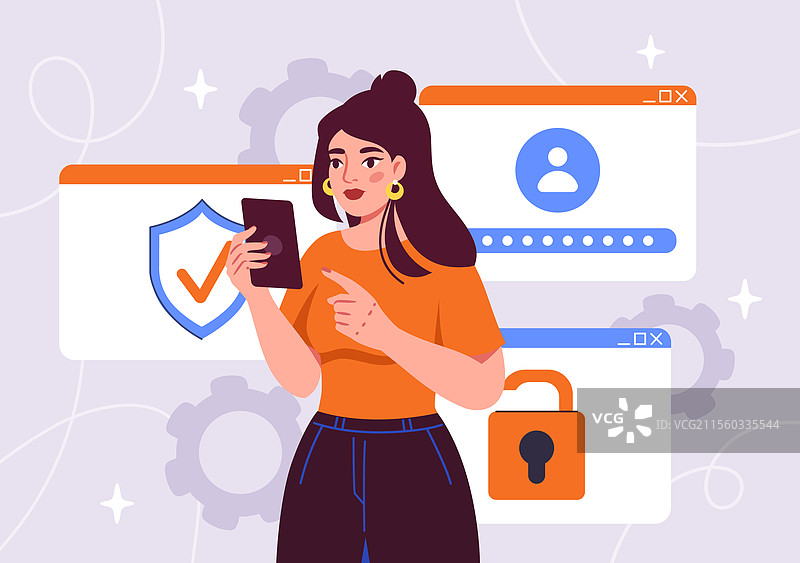 女性在线保护个人数据图片素材