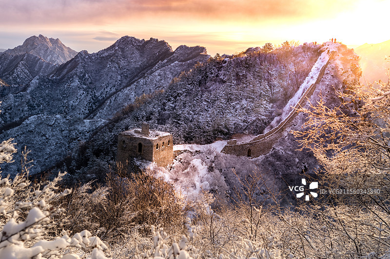 司马台初雪图片素材
