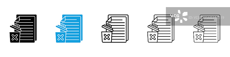 黑色和蓝色的文档图标集合图片素材