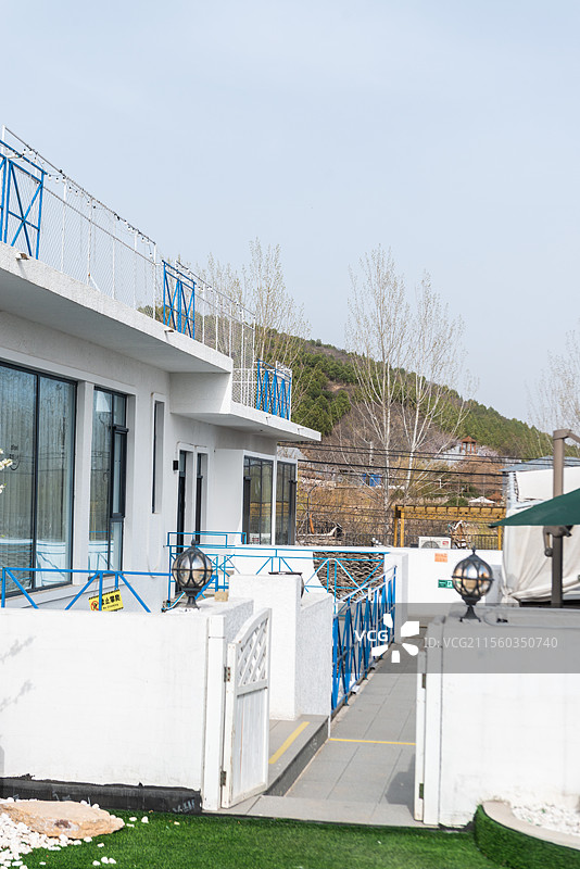 北京怀柔民宿屋顶花园图片素材