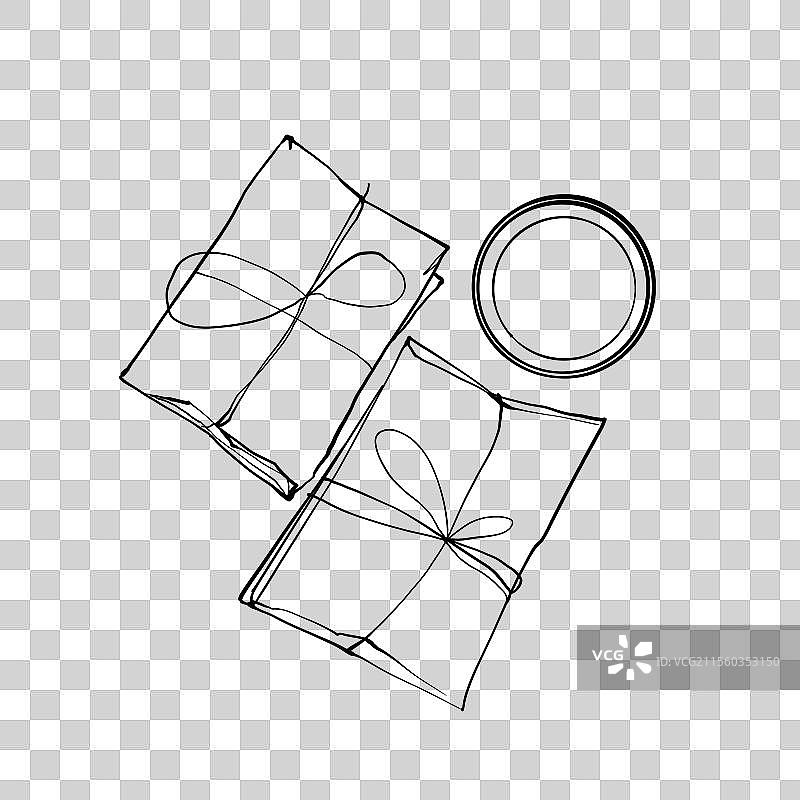 手绘线条中药药包汤药图片素材