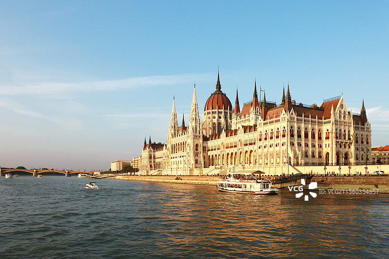 布达佩斯多瑙河畔的议会大厦图片素材