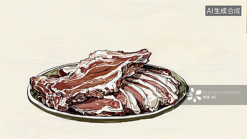 【AI数字艺术】手抓羊肉餐饮美食图片素材