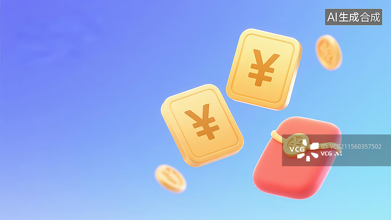 【AI数字艺术】红包和金色代金券图片素材
