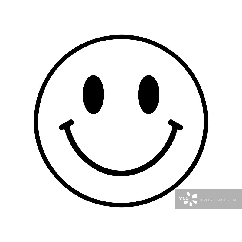 微笑图标轮廓线条艺术图片素材
