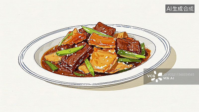 【AI数字艺术】回锅肉餐饮美食图片素材