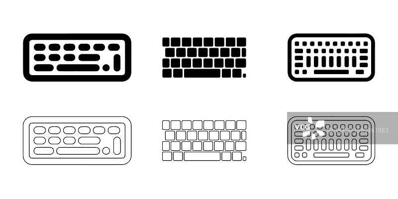 电脑键盘图标集图片素材