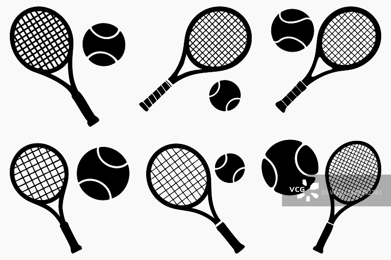 网球拍和球的图形设计图片素材