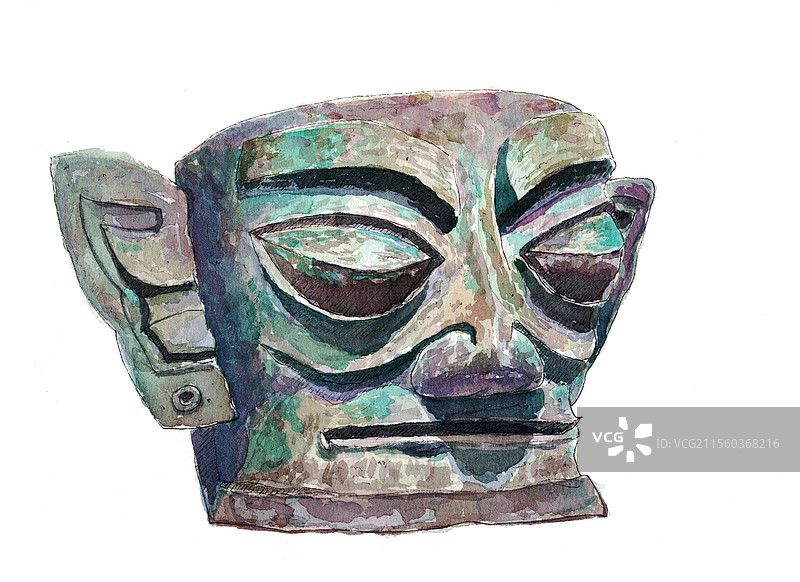 三星堆青铜面具图片素材