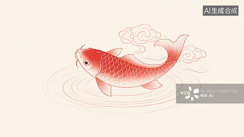 【AI数字艺术】吉祥锦鲤鱼图片素材