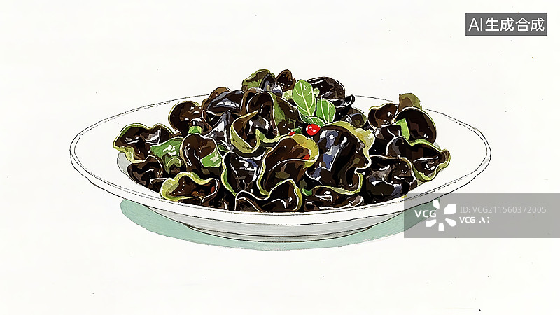 【AI数字艺术】凉拌木耳餐饮美食图片素材