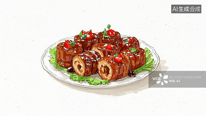 【AI数字艺术】九转大肠餐饮美食图片素材