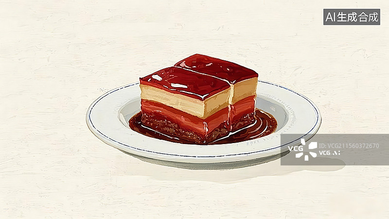 【AI数字艺术】东坡肉餐饮美食插画图片素材