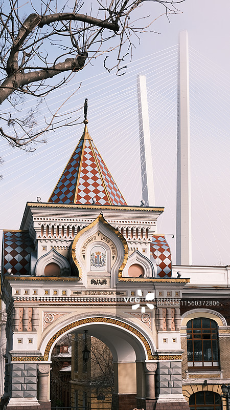 海参崴 凯旋门 俄罗斯风情建筑图片素材