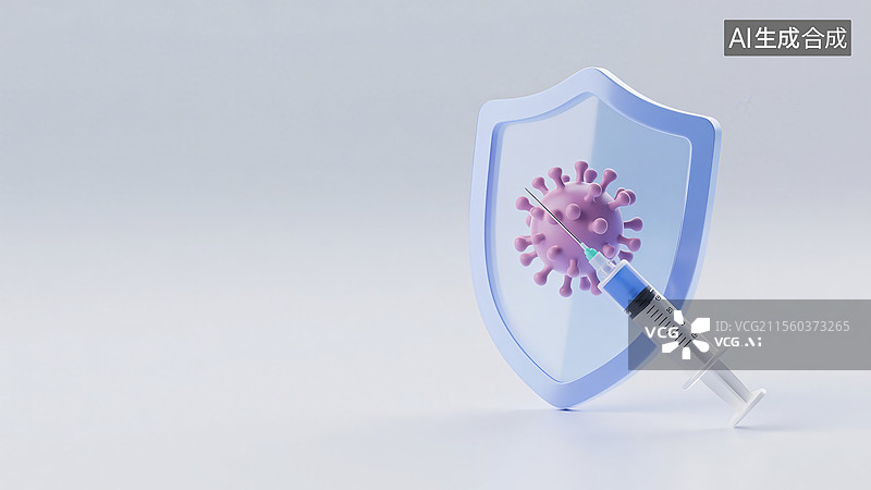 【AI数字艺术】注射器和病毒消杀防护概念图片素材