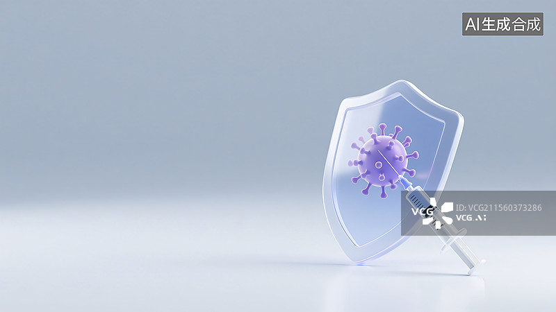 【AI数字艺术】注射器和病毒消杀防护概念图片素材