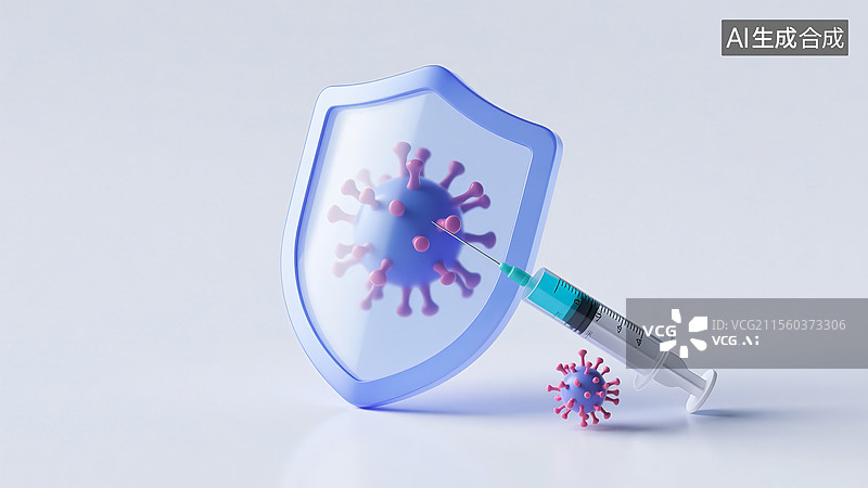 【AI数字艺术】注射器和病毒消杀防护概念图片素材