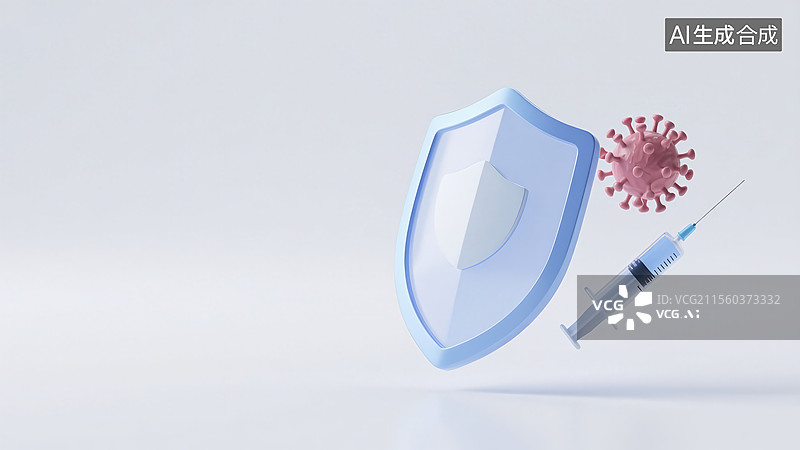 【AI数字艺术】注射器和病毒消杀防护概念图片素材