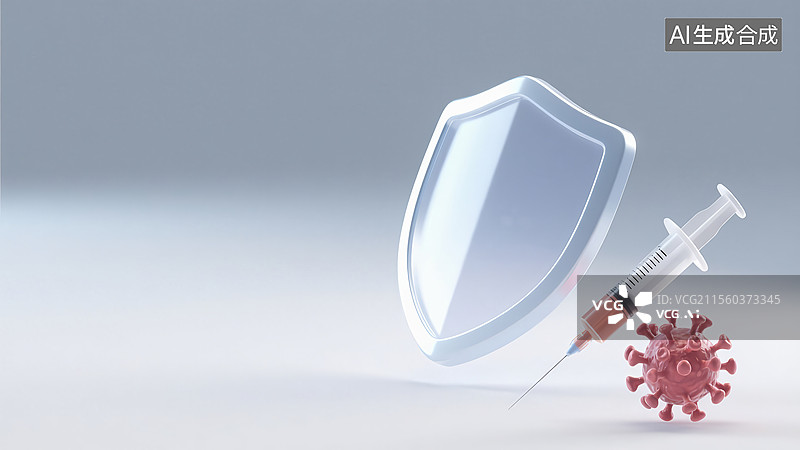 【AI数字艺术】注射器和病毒消杀防护概念图片素材