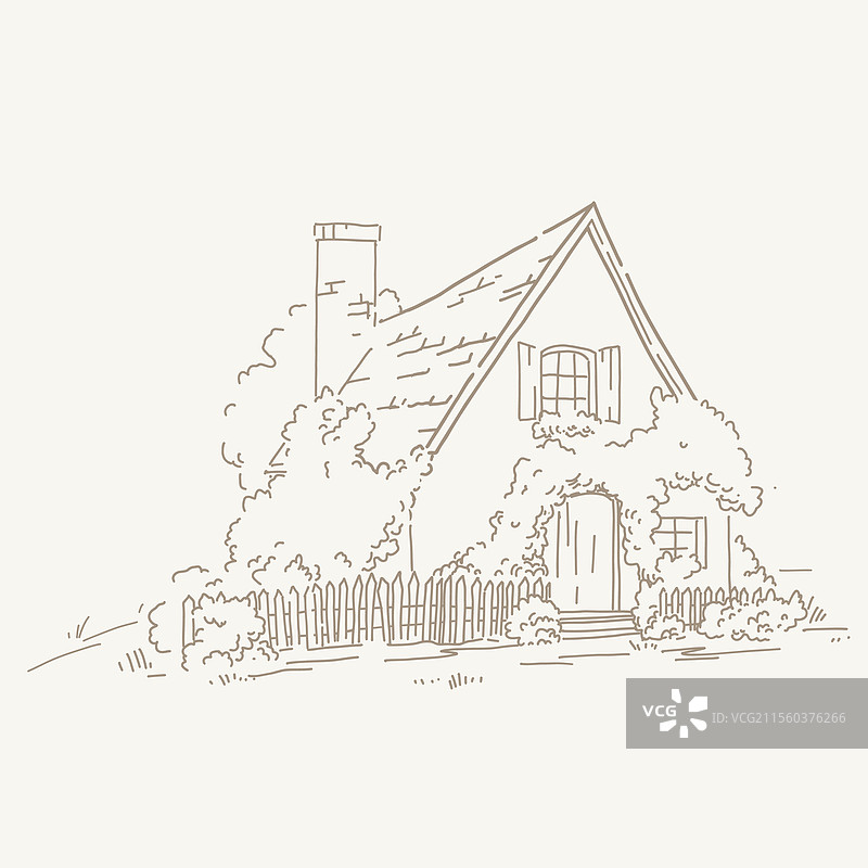 复古建筑手绘插图图片素材