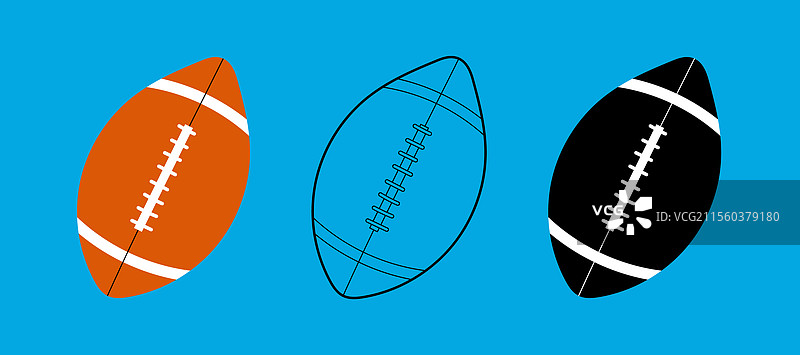 美式足球图标运动套装图片素材