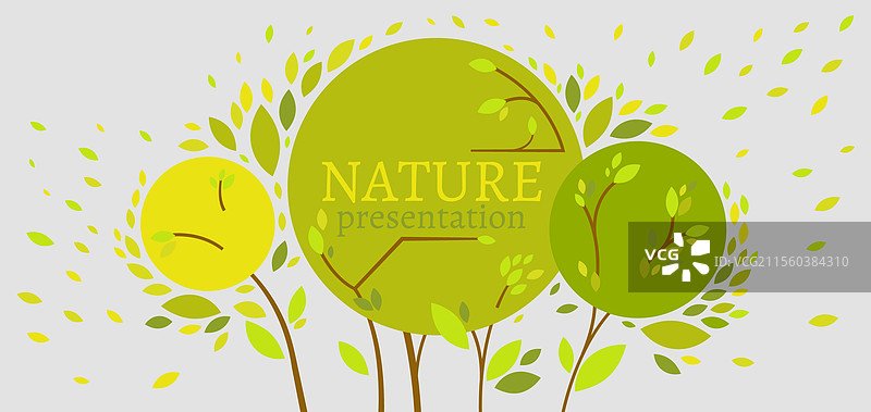 色彩丰富的夏季树木演示封面图片素材