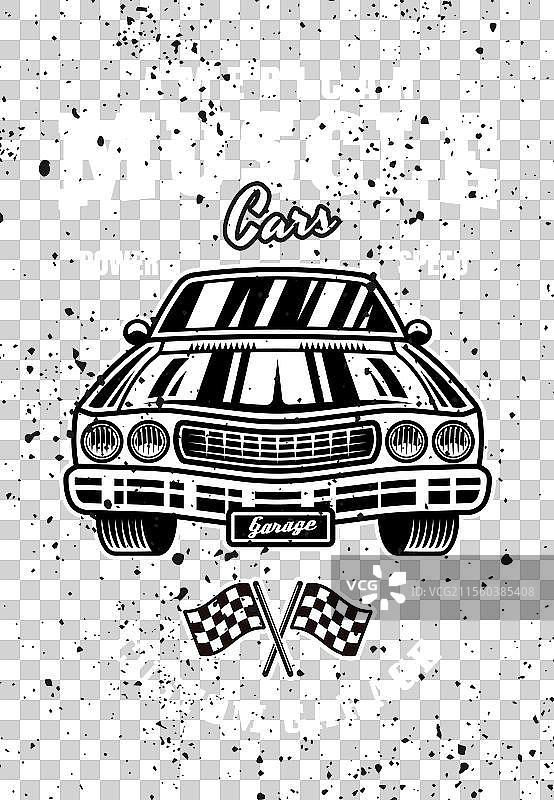 肌肉车复古海报与图片素材