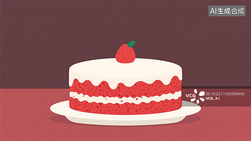 【AI数字艺术】红丝绒蛋糕图片素材
