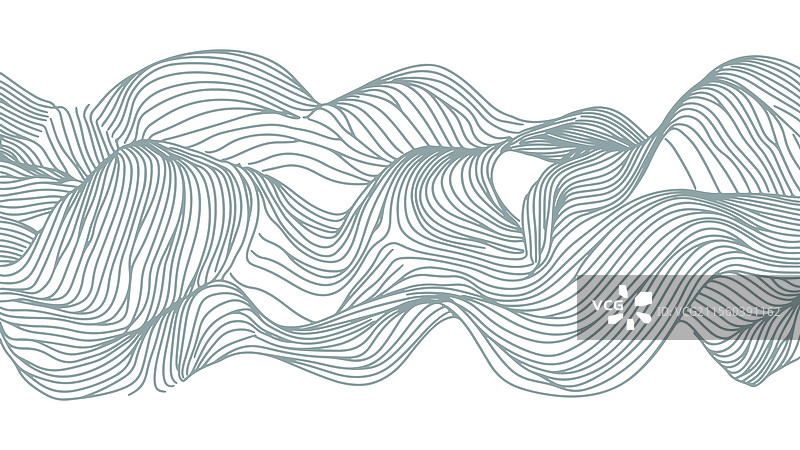抽象的波浪线条，细长平行图片素材