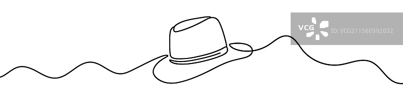 连续线条绘制的时尚帽子图片素材