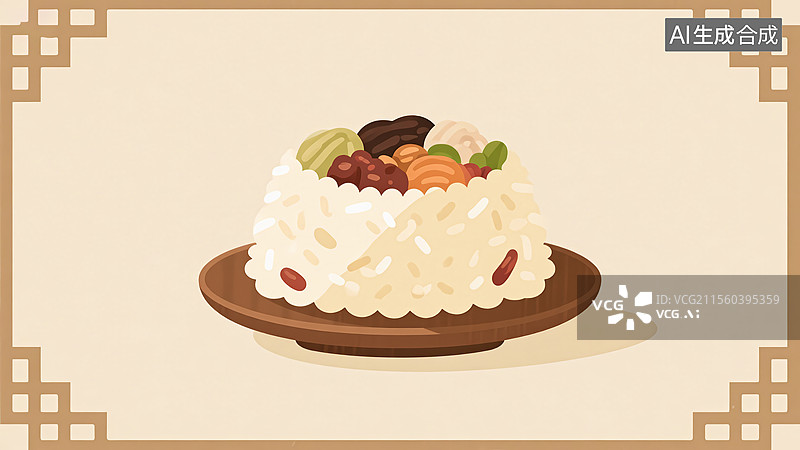 【AI数字艺术】传统美食八宝饭图片素材