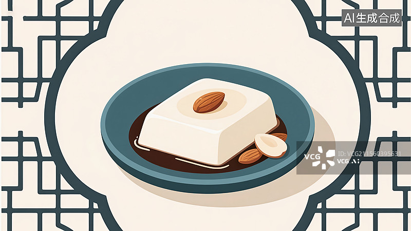 【AI数字艺术】传统美食杏仁豆腐图片素材