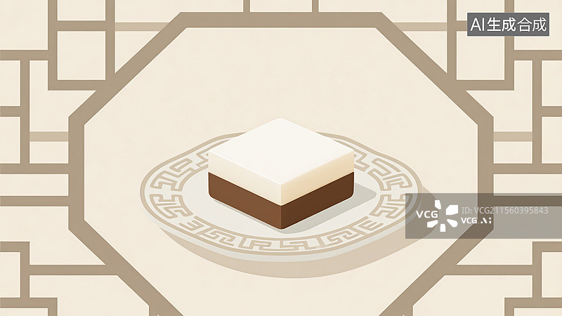 【AI数字艺术】传统美食椰汁糕图片素材