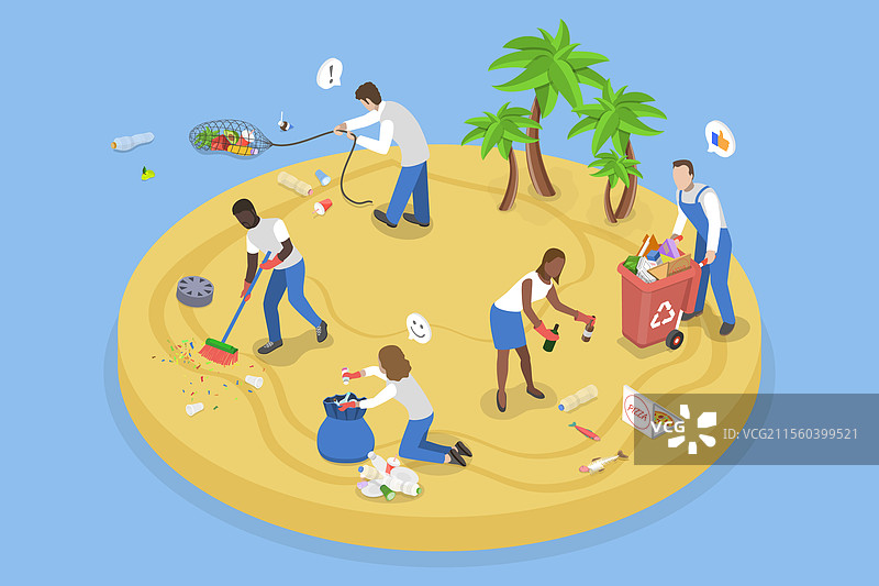 海洋的三维等距平面图图片素材