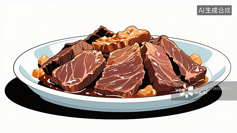 【AI数字艺术】卤牛肉美食图片素材