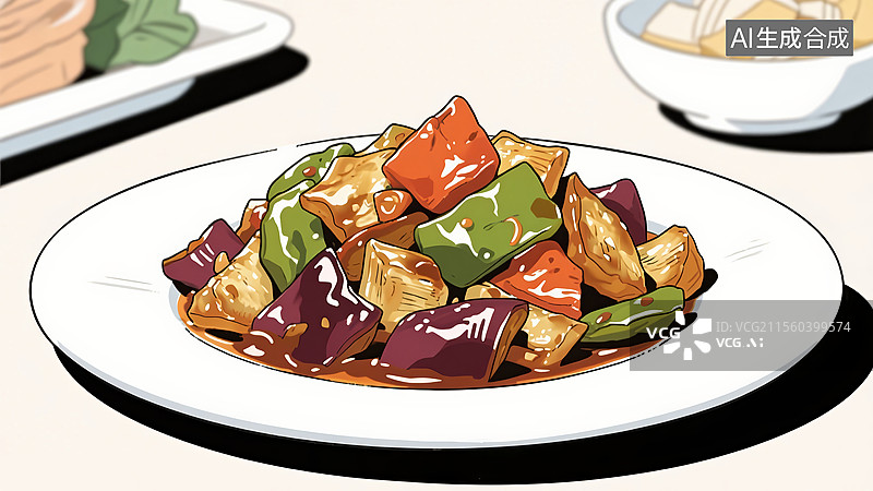 【AI数字艺术】地三鲜美食图片素材