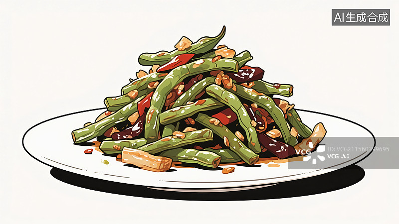 【AI数字艺术】干煸豆角美食图片素材