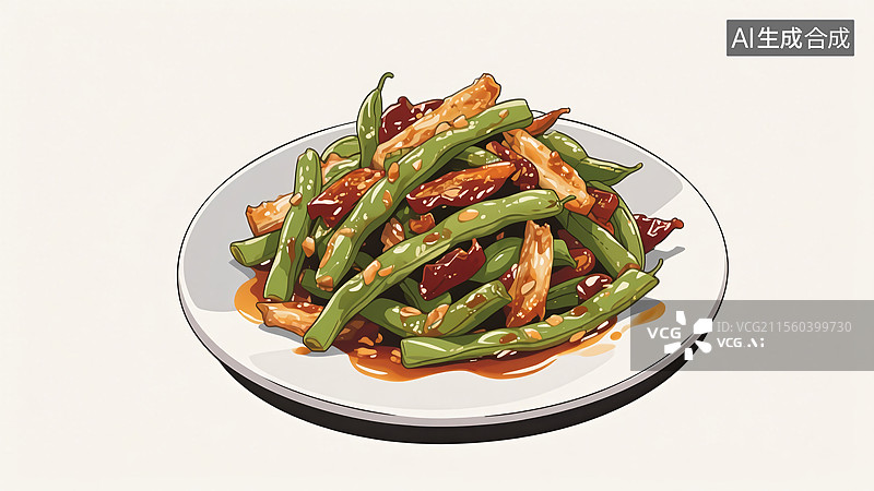 【AI数字艺术】干煸豆角美食图片素材