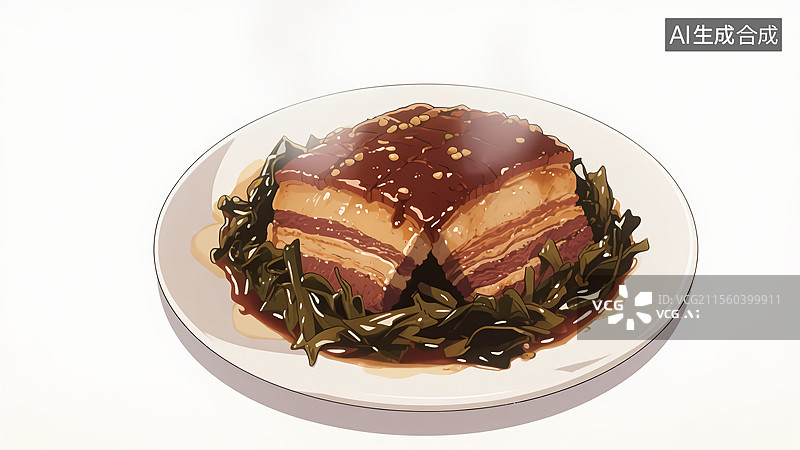 【AI数字艺术】梅菜扣肉美食图片素材