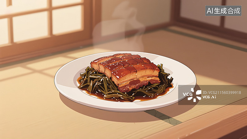 【AI数字艺术】梅菜扣肉美食图片素材