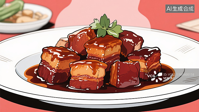 【AI数字艺术】红烧肉美食图片素材