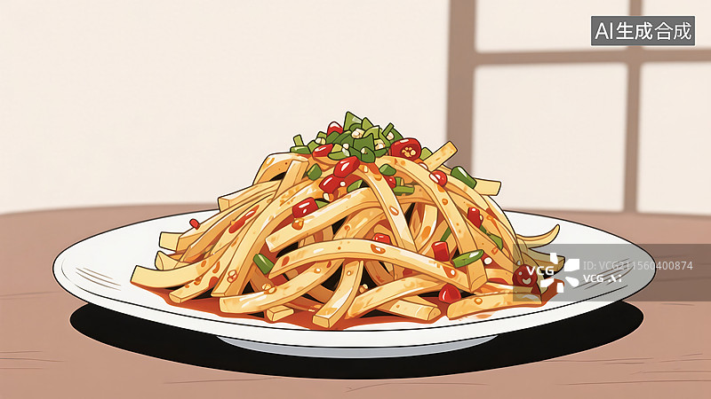 【AI数字艺术】酸辣土豆丝美食图片素材
