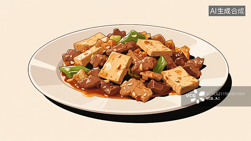 【AI数字艺术】香干炒肉美食图片素材