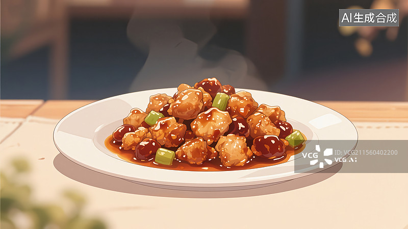 【AI数字艺术】宫保鸡丁美食图片素材