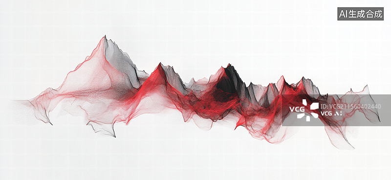 【AI数字艺术】红色波浪动态背景图片素材