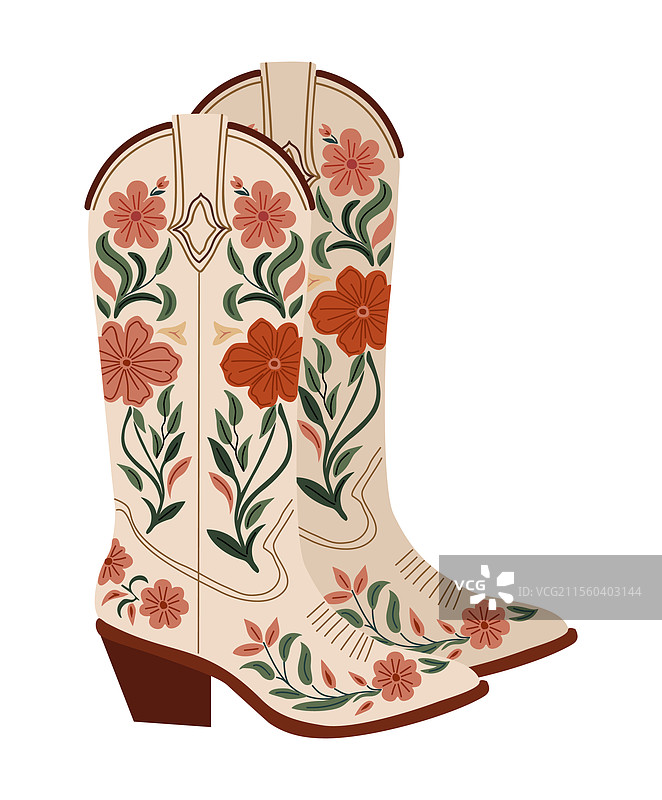 一双西部牛仔靴图片素材