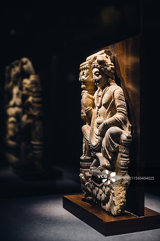 南京大报恩寺遗址博物馆的印度佛教石雕展览图片素材